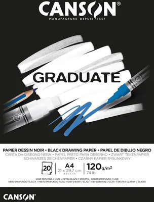 Zdjęcie produktu dla CANSONC400110386 Podkładka do nauki CANSON GRADUATE EXTRA BLACK, DIN A4