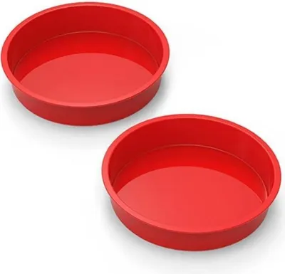 Zdjęcie produktu dla SILIVO silikonowe okrągłe formy do pieczenia 24 cm - 2 szt. nieprzywierająca forma do sernika