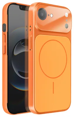 Obrázok produktu pre Avizar, puzdro MagSafe pre iPhone 16e s ochranou fotoaparátu z tvrdeného skla, oranžová farba