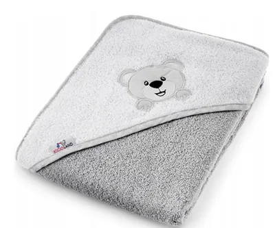 Produktbild von Kapuzenhandtuch Teddybär 100x100 cm Grau / Bocioland