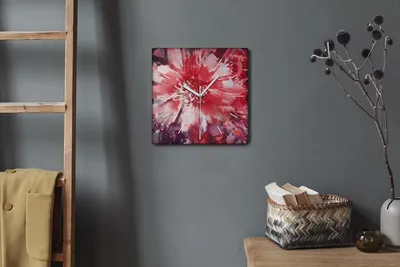 Produktbild von Coloray Hodiny Unikátní 30x30 cm  Tiché hodiny Pro obývací pokoj a kuchyň Nástěnné hodiny Plátno Bílé ručičky hodin - sázet květiny