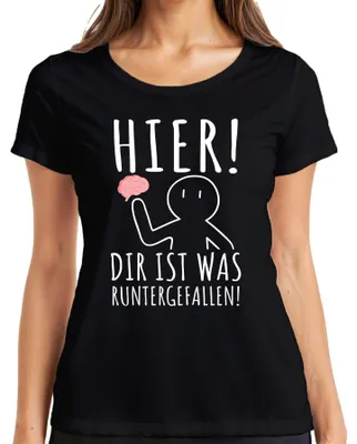 Obrázek produktu pro Tady! Něco ti upadlo! Brain Nerd Humour Funny Irony Dámské tričko, černá, XL