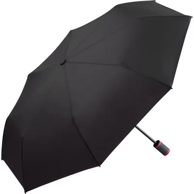 Produktbild von Fare - Kontrast Detail Mini Faltbarer Regenschirm LT4647 (Einheitsgröße) (Schwarz/Magenta)