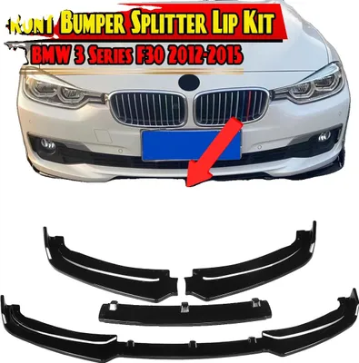 Produktbild von BMW 3er Reihe F30 Frontstoßstangen-Splitter Lippe Kit, Glänzend Schwarz, Einfache Installation, Verbessert die Aerodynamik