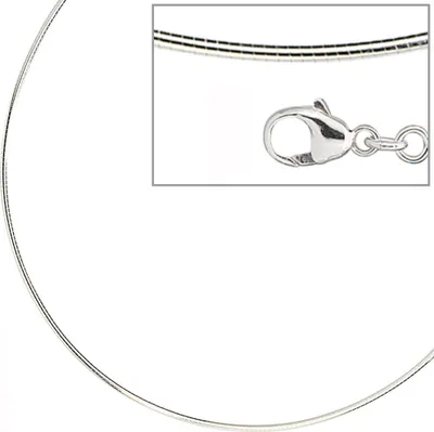 Produktbild von JOBO Halsreif 925 Sterling Silber rhodiniert 1,2 mm 42 cm Karabiner