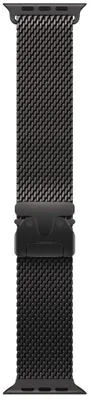 Produktbild von Apple 49 mm Milanaise Armband Titan Schwarz – S, Band, Smartwatch, Schwarz, Apple, Watch 44mm/45mm/46mm/49mm, Titan