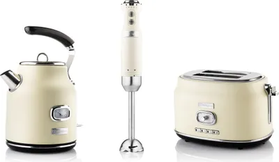 Produktbild von Westinghouse Retro Wasserkocher + Toaster 2 Schlitze + Stabmixer - Weiß