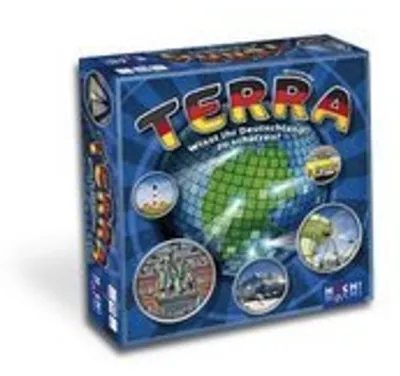 Produktbild von HUCH!, Terra Deutschland, Deutschlandspiel für die ganze Familie, Familienspiele ab 10, Spannendes Wissens- & Schätzspiel, Für 2 bis 5 Spieler ab 10 Jahren
