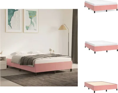 Produktbild von vidaXL Bettgestell Rosa 140x200 cm Samt - Betten & Bettgestelle