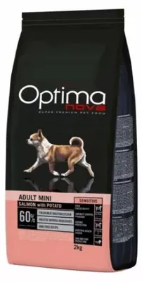 Produktbild von OPTIMANOVA Mono Dog Adult Mini Lachs und Kartoffeln - Trockenfutter für Hunde - 2kg