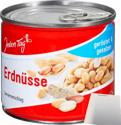 Produktbild von Jeden Tag Erdnüsse geröstet & gesalzen (200g Packung) + usy Block