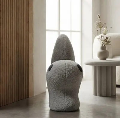 Produktbild von Kindersessel Eichhörnchen Lounge Sessel Bouclé Grau Tierdesign Modern