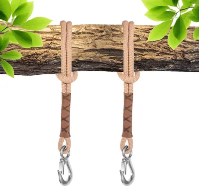 Productafbeelding van Schommelbevestiging Boom 60 cm, 2 Stuks, Instelbare Ophangtouw, met Karabijnhaak, voor Tuin