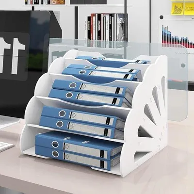 Produktbild von Famanu Büro Organizer Weiß - 5 Fächer für Dokumente