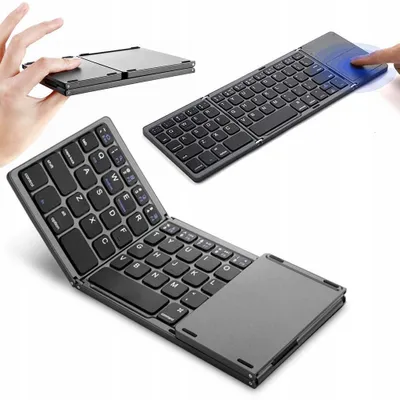 Produktbild von Smart-Tel B033 Faltbare Bluetooth Tastatur mit Touchpad Schwarz