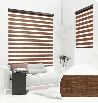 Image de PREMIUM DOPPELROLLO BH15 BOIS FONCÉ avec cassette en aluminium (45x220 cm, couleur de la cassette : blanc)