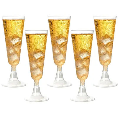 Produktbild von 25 Stück Einweg-Sektgläser, Hochzeits-Toastgläser, Bar-Geburtstagsparty-Einweg-Weingläser