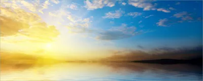 Produktbild von Wallario Poster - Sonnenuntergang über dem Meer I, Kunstdruck Größe: 80 x 200 cm