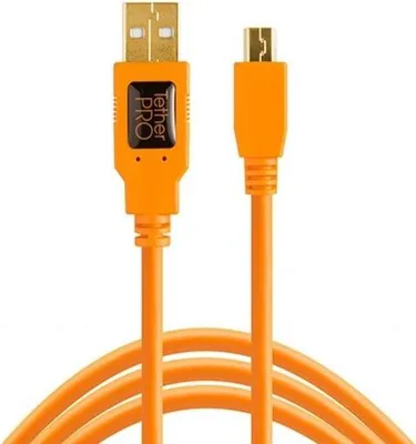 Produktbild von Tether Tools CU5451, 4,6 m, USB A, Mini-USB B, USB 2.0, 0,48 Gbit/s, Orange
