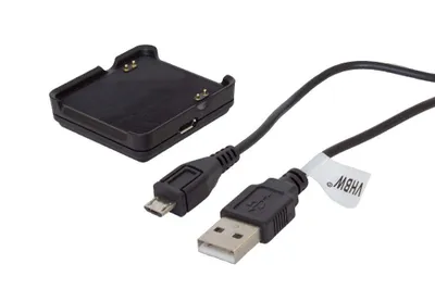 Produktbild von vhbw USB Ladekabel kompatibel mit Garmin Vivoactive Smartwatch Fitnesstracker - Dockingstation Schwarz, 100 cm