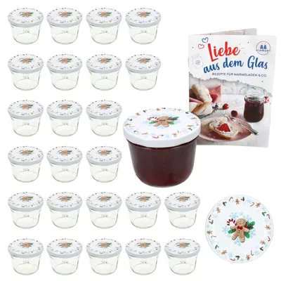 Image de lot de 25 pots renversés 230 ml + couvercle TO 82 Candyman bleu glacé + carnet