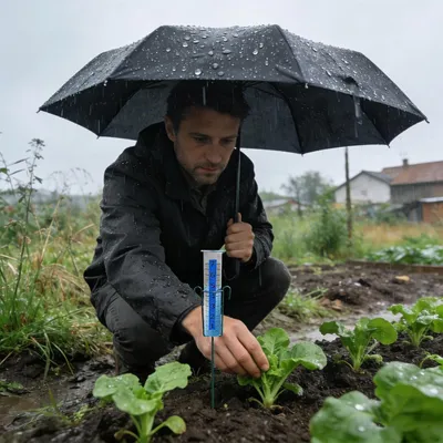 Produktbild von Regenmesser für den Außenbereich – 8 Zoll Acrylrohr, leicht ablesbares Messgerät für Niederschlag, präzise Wetterstation für Garten und Terrasse