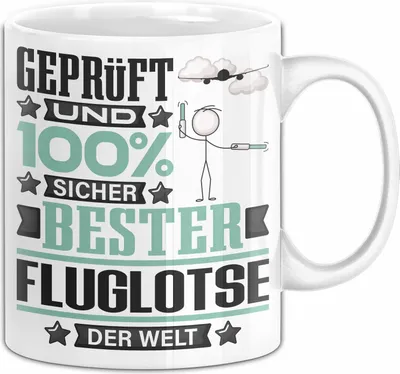 Produktbild von Fluglotse Geschenk Lustiger Spruch für Fluglotse Geschenkidee Bester Fluglotse Der Welt (Weiß)