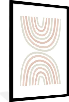 Produktbild von MuchoWow® Gerahmtes Poster Regenbogen - Design - Pastell 60x90 cm - Poster mit Schwarzem Bilderrahmen Wandposter Rahmen Foto Bilder - Dekoration - Wandposter Wohnzimmer - Hochwertig