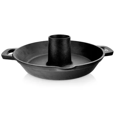 Produktbild von Gusseisenpfanne mit Rost für Hähnchen und Braten