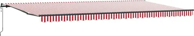 Obrázok produktu pre vidaXL Výsuvná markíza, červená a biela, 600 x 300 cm