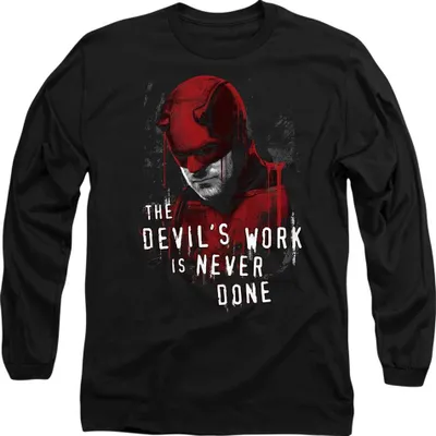 Obrázok produktu pre Daredevil - "Born Again The Devil's Work Is Never Done" Tričko pre mužov/dámy Uni, dlhý rukáv TV21744 (XL) (Black)