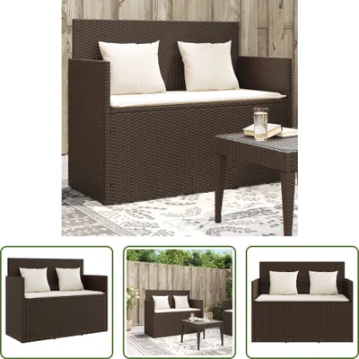 Immagine prodotto di The Living Store Panca da giardino con cuscini in Poly Rattan marrone