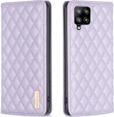 Produktbild von Galaxy A42 5G Hülle, Elegant Bookstyle Flip Leder Kartenfächer Schutzhülle mit Ständer für Samsung Galaxy A42 5G Lila