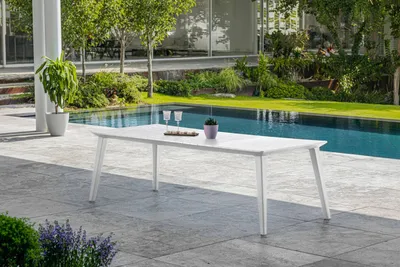 Produktbild von ALLIBERT GARDEN Lima Tisch 240 6-10 Personen mit Verlängerung - Zeitgenössisches Design - Weiß