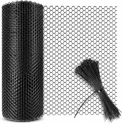 Produktbild von Gartenzaun 5 m x 40 cm, schwarz Kunststoff, für Tierschutz