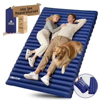 Produktbild von Aufblasbare Schlafmatte für 2 Personen mit Pumpe und kleinem Verpackungsformat