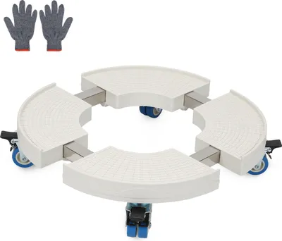 Produktbild von TolleTour Pflanzenroller Rund Ø 38-52cm Einstellbare Blumenroller Rollbrett Pflanzentrolley Außenbereich 360 °Räder bis 200 Kg Für Hausgarten Blumentopf