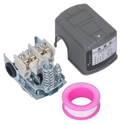 Imagen del producto de Interruptor de presión para bombas de agua, control de agua ajustable, rosca interior de 3/8 pulgadas NPT, 220 VAC