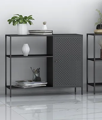 Produktbild von Ablageregal >37523< in schwarz, Metall - 100x75x30cm (BxHxT)