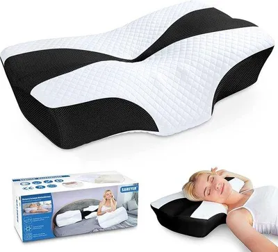 Productafbeelding van Unyqoos® Ergonomisch neksteunkussen van traagschuim – orthopedisch neksteunkussen voor zijslapers, 63,5 x 40,6 x 10,6/13,5 cm, afneembare, wasbare hoes, CertiPUR-US gecertificeerd