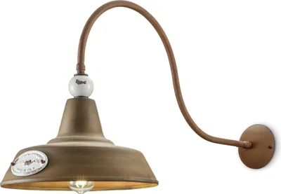 Produktbild von Wandlampe Metall E27 H: 45 cm Rostbraun Weiß Shabby Antik Vintage Wandleuchte