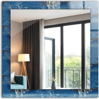 Produktbild von Dekorativer Wandspiegel - Bedruckter Spiegel - Motiv - 60x60 cm - Baumlandschaft