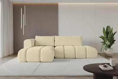 Produktbild von ALTDECOR Ecksofa mit Schlaffunktion und Bettkasten CLOUD-L 280x185x90 Beige - Corner Sofa Bett Eckcouch Couch L-Form Schlafcouch Ausziehbar Wohnlandschaft Schlafsofa Cauchsofa