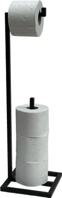 Image de DanDiBo Distributeur de papier toilette Debout Noir Métal 96459 Support pour WC invités Distributeur de papier toilette Distributeur de papier de rechange Porte-rouleau