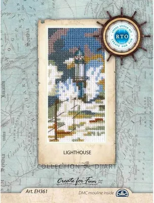 Produktbild von RTO Kreuzstich Set "Leuchtturm" EH361, Zählmuster, 5,5x10,5 cm