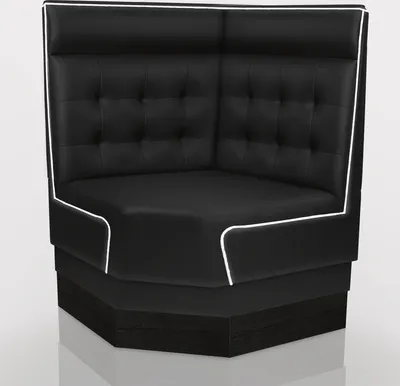 Produktbild von BOSTON Gastro ECK Bank 0,78x110cm | Schwarz & Weiß | Chesterfield | Diner American Sitzbank Bistro Lounge Polster Restaurant