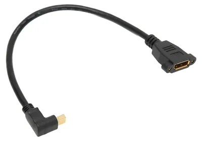 Zdjęcie produktu dla Kabel z wtykiem żeńskim DP do wtyku męskiego Mini DP – adapter DisplayPort z dwoma portami i blokadą, obsługujący rozdzielczość QXGA 2560x1600