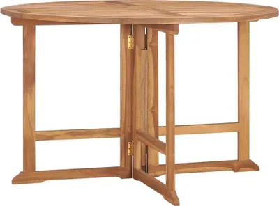 Image de Table à dîner de jardin pliable Ø110x75 cm Bois massif de teck