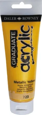 Productafbeelding van Daler Rowney Graduate Acrylverf, 120 ml, Metallic Geel