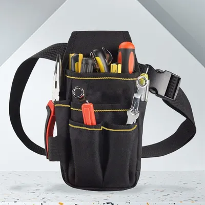 Produktbild von Werkzeugtasche Hüfttasche mit verstellbarer Nylongürtel Werkzeug-Aufbewahrungstasche Elektrikertasche
